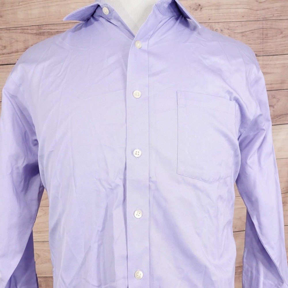 Michael Kors Dress Shirt Mens 16.5 32/33 Purple Cotton Long Sleeve